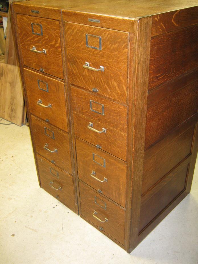 Pair of OAK 4 Drawer File Cabinets