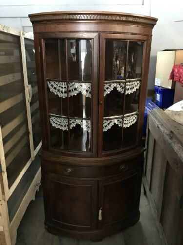 Vintage Drexel Mahogany Corner Cabinet