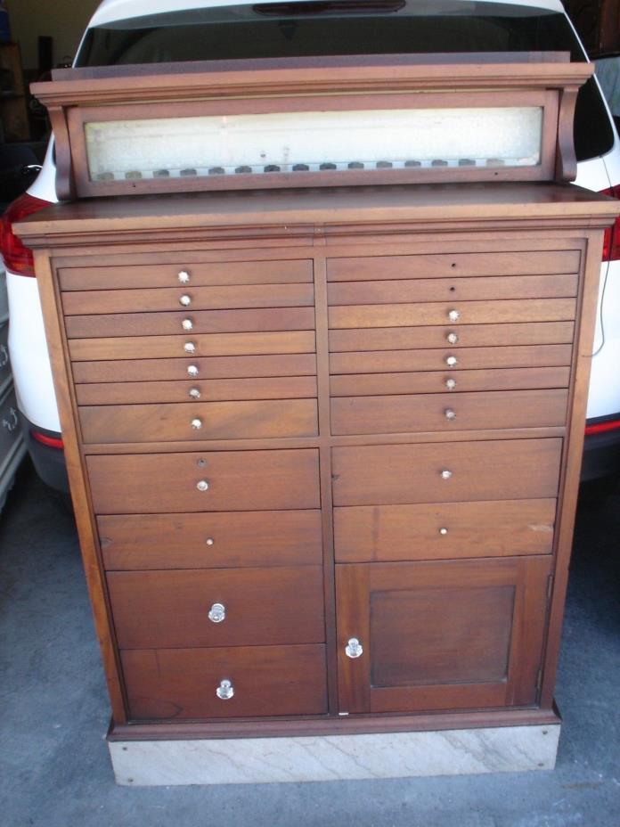 Antique Harvard Co. Dental Cabinet W/ Marble Model # 62 E Circa. 1915-1930 Nice!