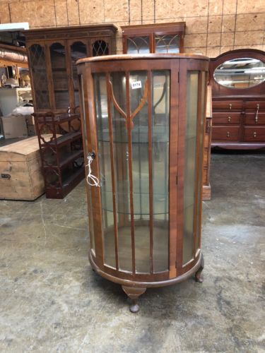 super nice curved curio cabinet radial front