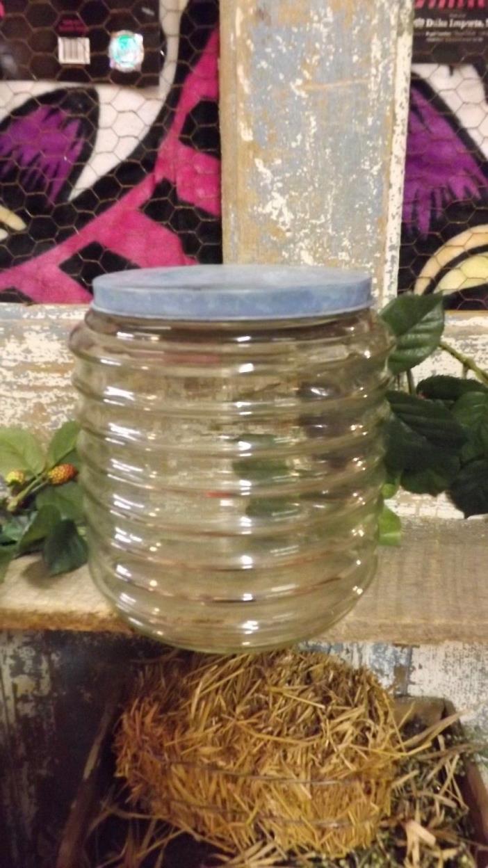 Antique Sellers Cabinet Jar (Ribbed)