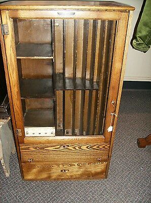 ANTIQUE OAK BATTERY CABINET