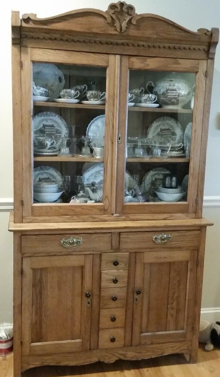Antique Oak China Cabinet