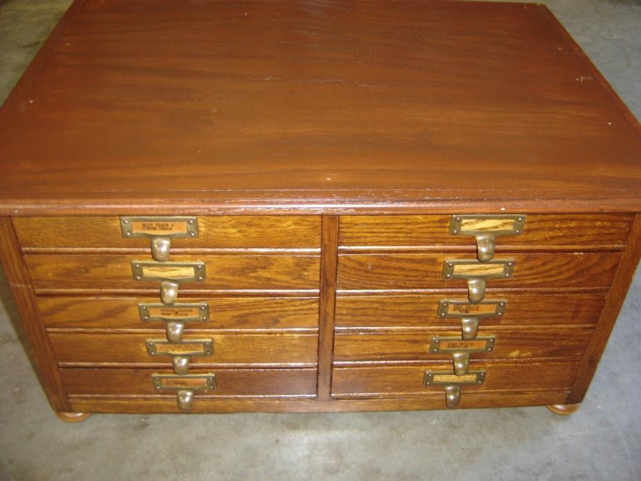 Antique 10-Drawer Oak Flat File   9241