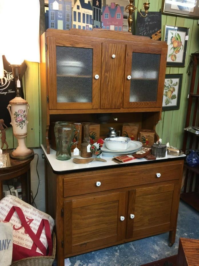 Original Antique Indiana Hoosier Kitchen Cabinet Original Glass Doors