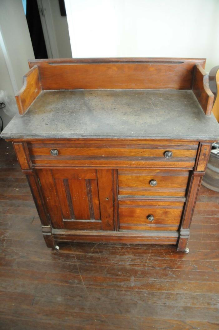 Antique Dry Sink Heavy Marble Top