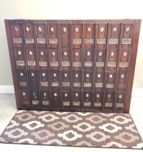 Antique 1888 Court House Card File Cabinet wooden Apothecary 40 Drawer Library