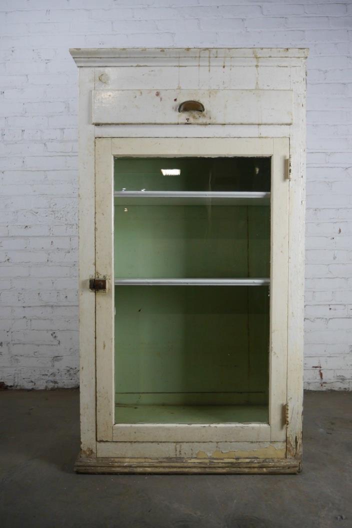 Antique Vintage Built-In Cabinet 1920's Glass Door #2