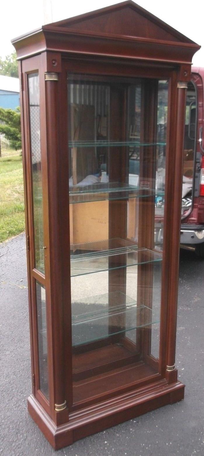 Ethan Allen Neo Classical Medallion Pediment Curio China Cabinet