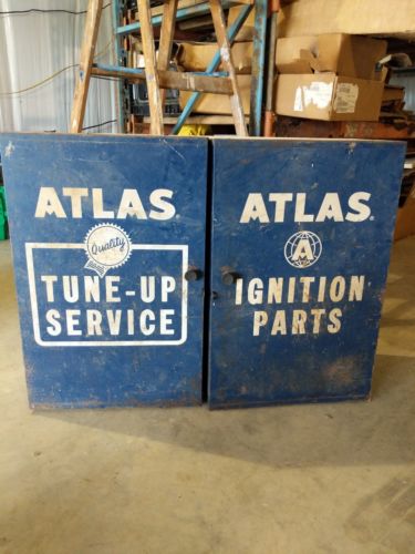 Vintage Industrial Wall Mount Tool Chest Cabinet Atlas Ignition stocked full!