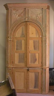 Antique Large Refinished One Piece Corner Cupboard Late 18th Century