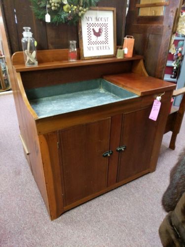 Vintage Primitive Walnut Dry Sink Cabinet Hand Crafted Local Pick Up!