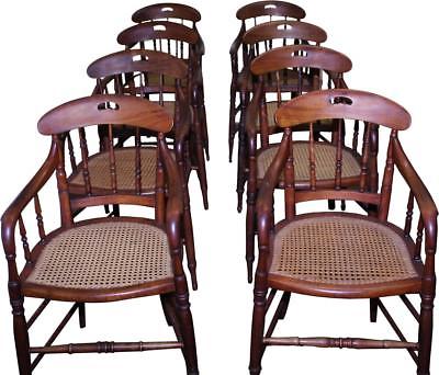 18266 Set of 8 Walnut Arm Chairs – Very Rare
