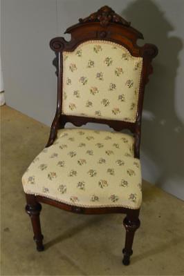 17576 Carved Burl Walnut Victorian Ladies Desk Chair