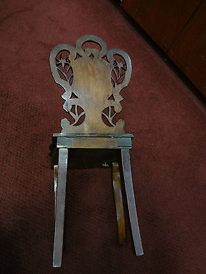 a1027 c.1900 Antique Black Forest - Carved Child's Music Chair