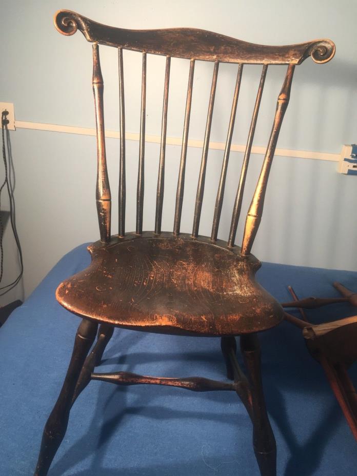 Seacoast early American hand carved fanback chairs 1800's