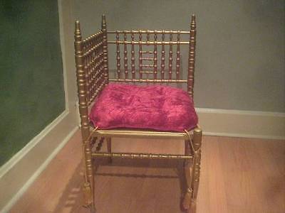 Victorian Gilt Spindle CORNER CHAIR, Exotic, Gothic, Turkish Smoking Parlor!