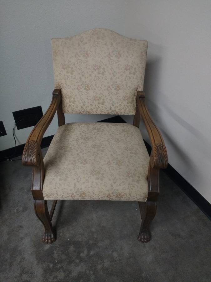 Antique Black Forest Claw Foot Chair