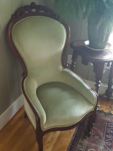 Victorian Ladies' Petite Parlor Chair in Sage Green