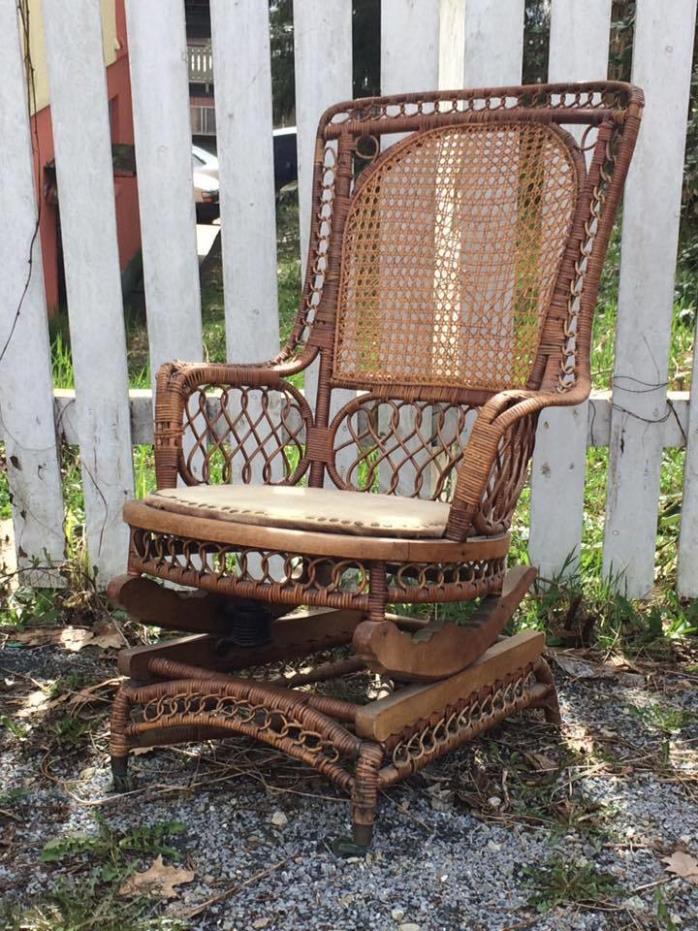 Antique Victorian Wicker rocking chair