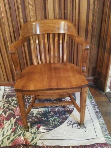 SIKES VINTAGE OFFICE CHAIR BRASS FRONT FEET