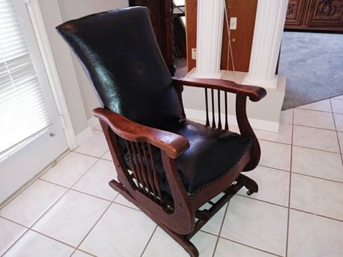 Antique Oak Leather Recliner