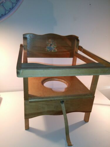 Vintage Kauffman MFG Co. Little Bo Peep Decal Wooden Potty Training Seat w/Tray