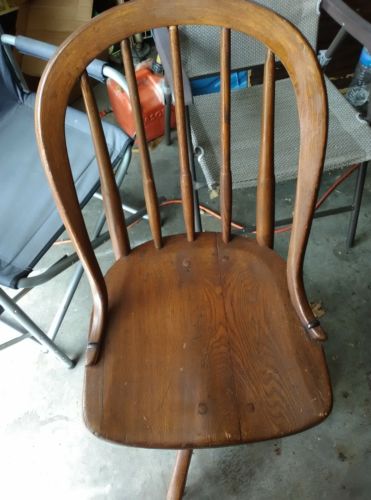 Antique original 1914 milwaukee chair co oak SWIVEL ADJUSTABLE SECRETARY CHAIR