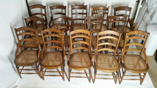 14 LOT Vintage Country French Cane Mid Century Maple Antique Lounge Club Regency