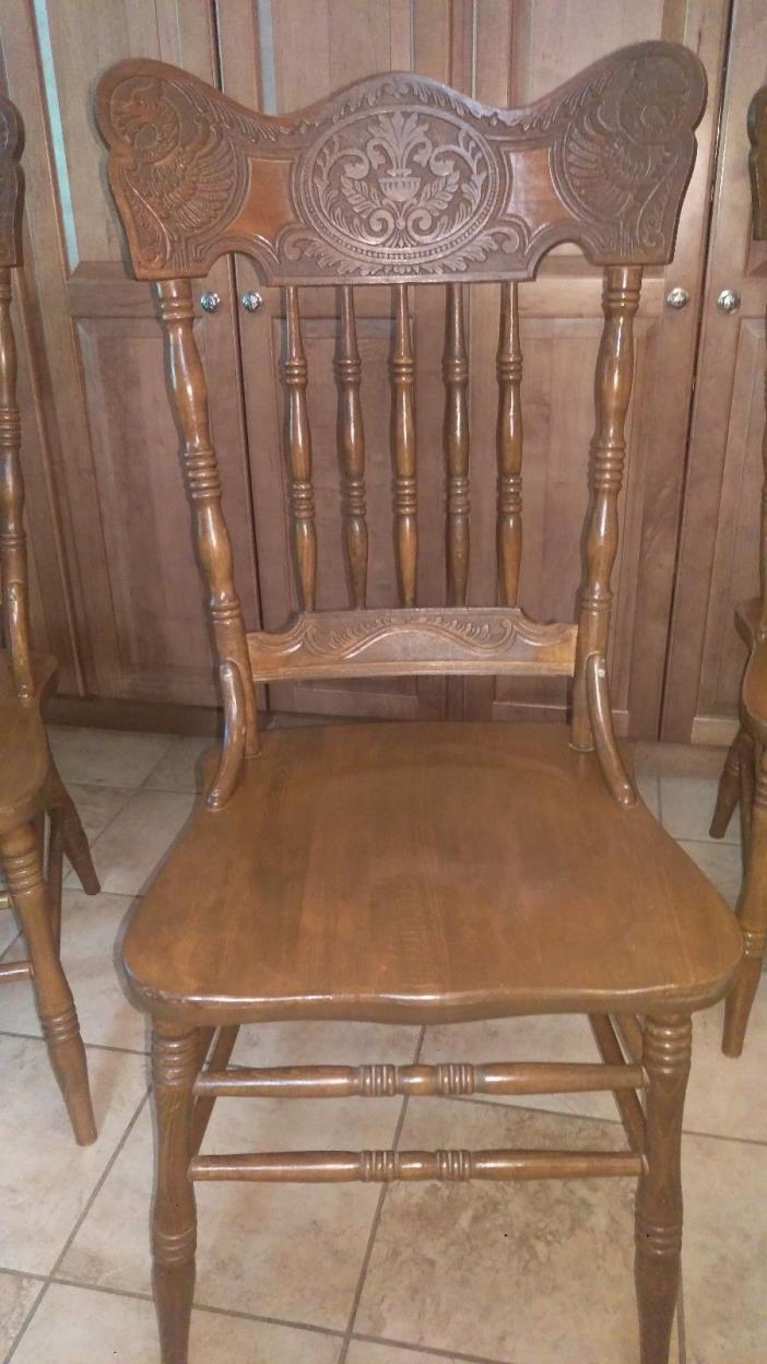 Dragon Carved Antique Oak Dining Chairs (4 of set)