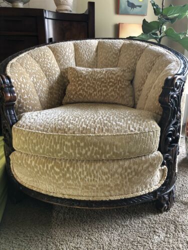 Walnut English Living Room Chair Antique 1920's Newly Upholstered & Restored.