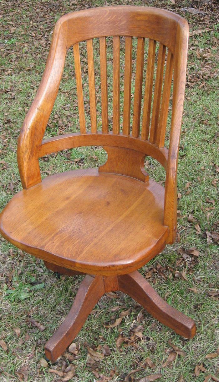 Vintage Quarter Sawn Oak Office Chair 21
