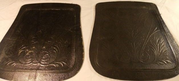 3 Vintage Chair Seats Faux Leather 13 x 11 and 1 Other Coated Cardbpard  Nouveau