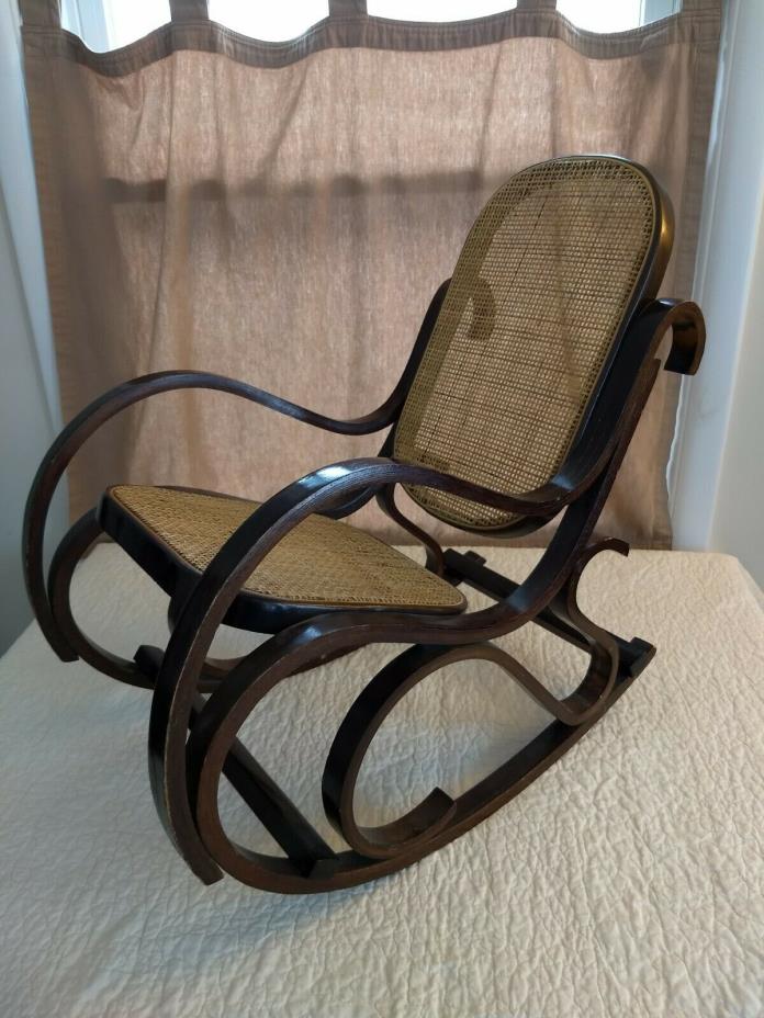Vintage Childs Bentwood Caned seat and back Rocking Chair