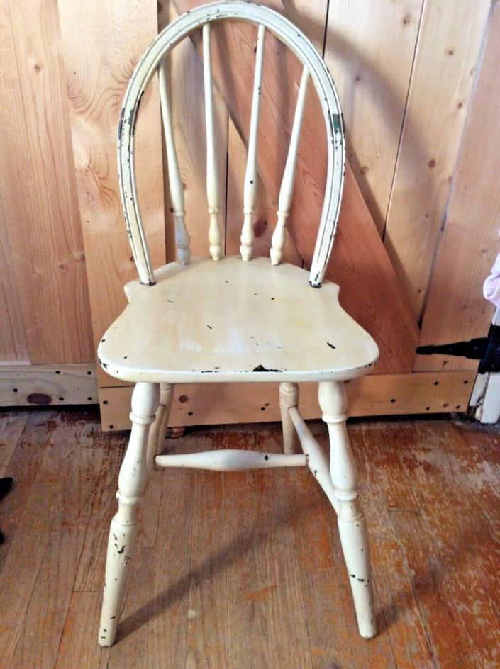 Old Vintage WOOD CHILDREN CHILD'S CHAIR Spindle back wooden cottage farm chic