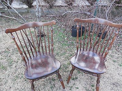 VINTAGE ETHAN ALLEN PINE  WINDSOR CHAIRS