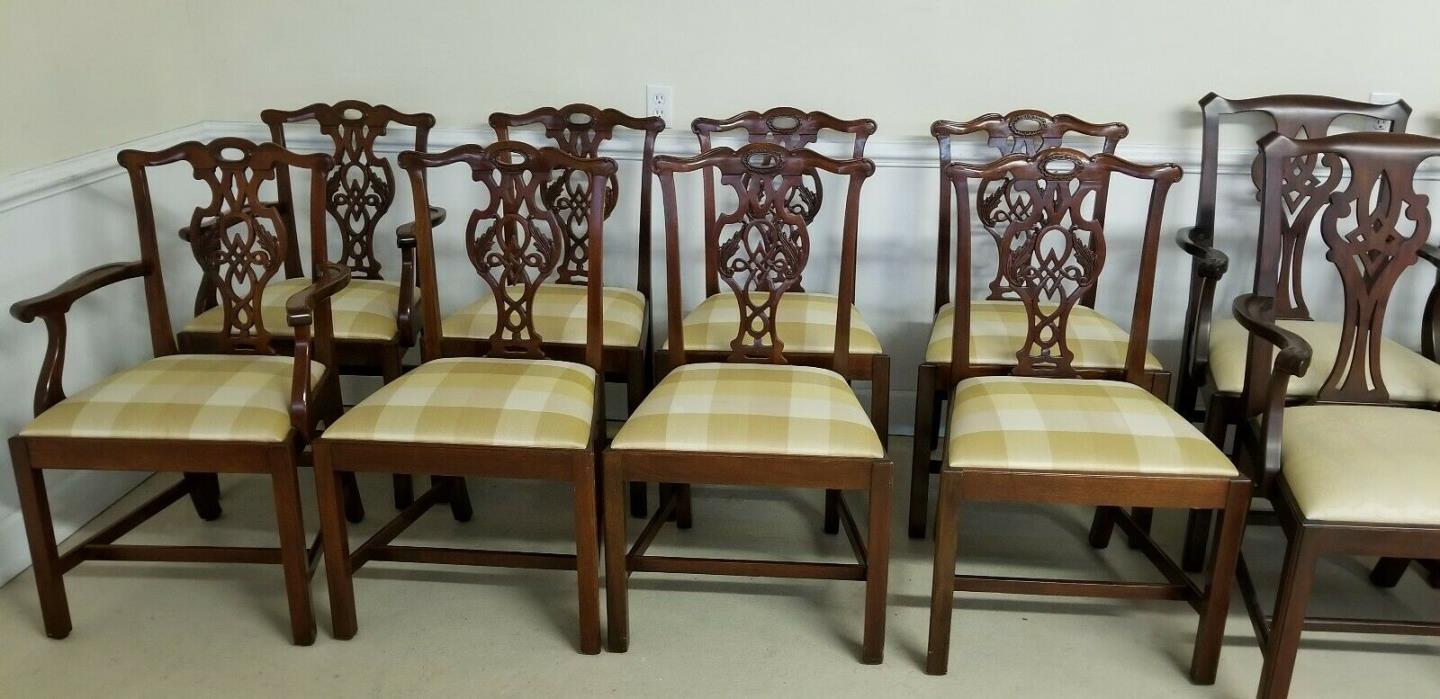 EIGHT BAKER DINING CHAIRS CHIPPENDALE  MAHOGANY EXCELLENT