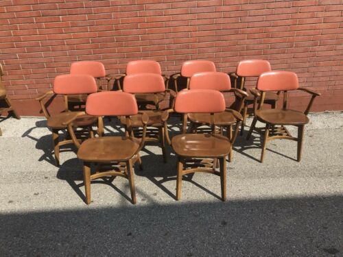 Set Of 10 1960’s Mid Century Modern Maple Arm Chairs Nice Look Myrtle Chair Co