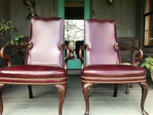 Two Matching Hancock And Moore Leather Chairs
