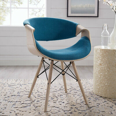 Tvedestrand Contemporary Teal Velvet Accent Chair Vintage Mid Century Tufted