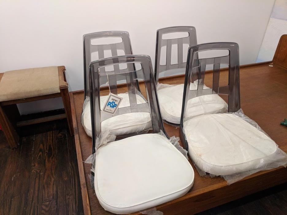 (5) LUCITE CHAIR SEATS ONLY Vintage Retro Mid-Century - 'smoke' colored