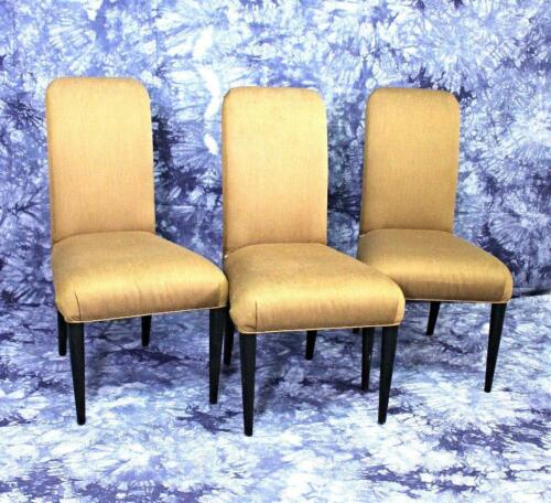 Three 3 Designer Side Accent Chairs Armchairs Dining Hollywood Regency Modern