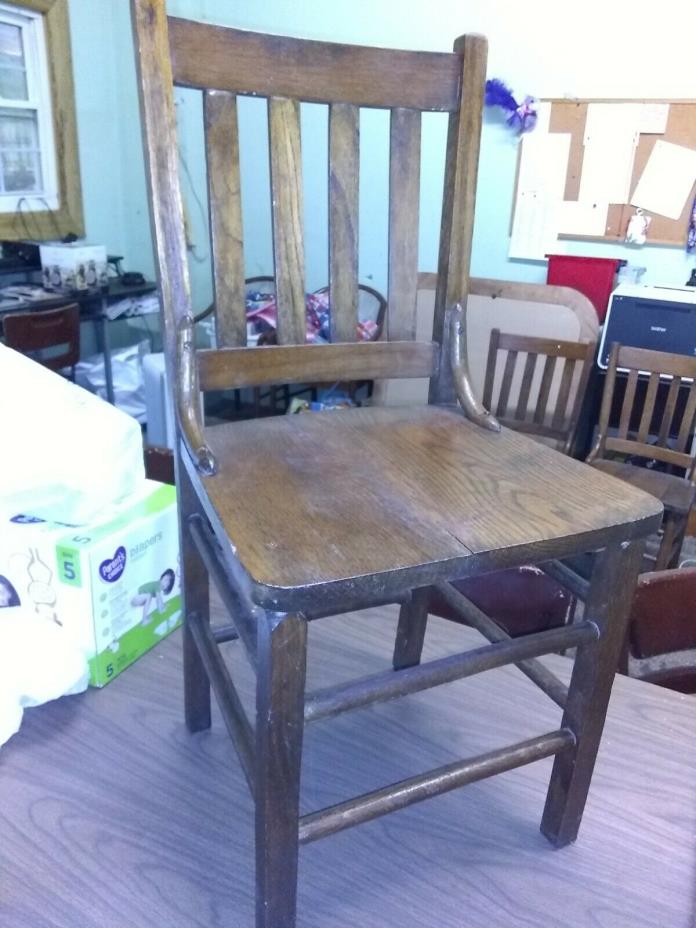 Vintage Oak Dining Room Side Desk Chair