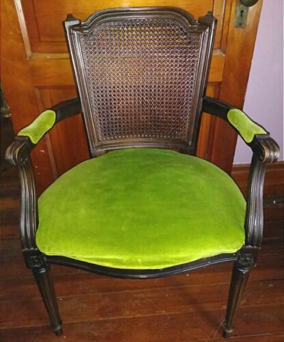 Vintage French Regency Cane Back Fauteuil Chair