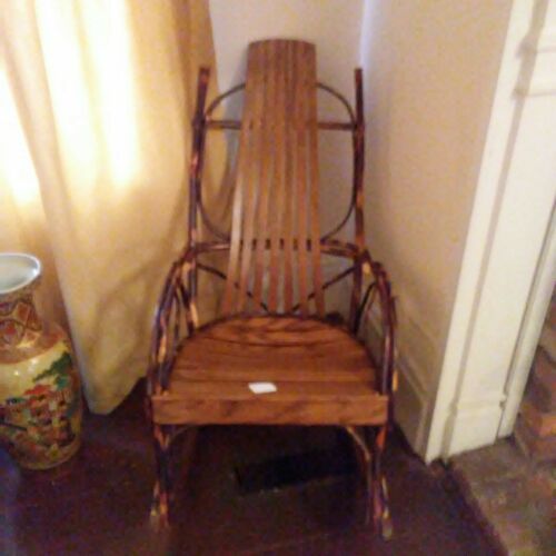 Vintage Davis And Wentz Hickory And Maple Bentwood Rocking Chair