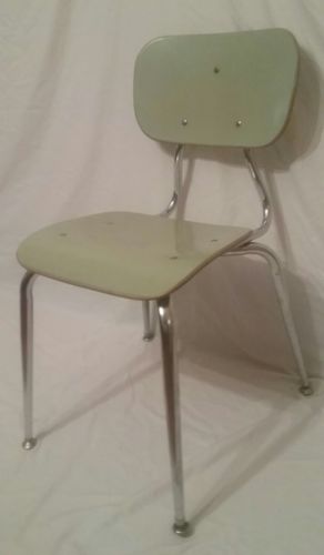 Vtg Mid Century Modern Office School Chair Desk Chrome Metal Eames Knoll Melsur