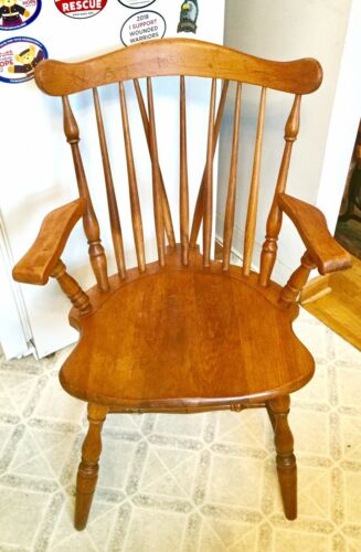 Vintage Solid Maple Arm Wing & Spindle Dining Room Chair 35” T & 24” W Albany OR