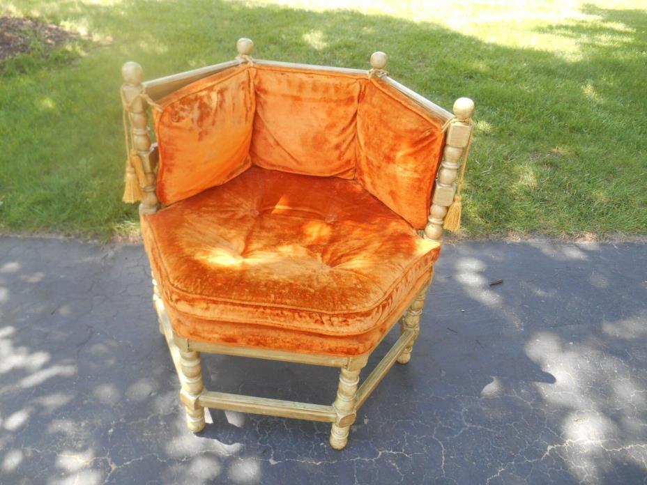 Gorgeous Vintage French Louis XVI Style Hollywood Regency Corner / Accent Chair