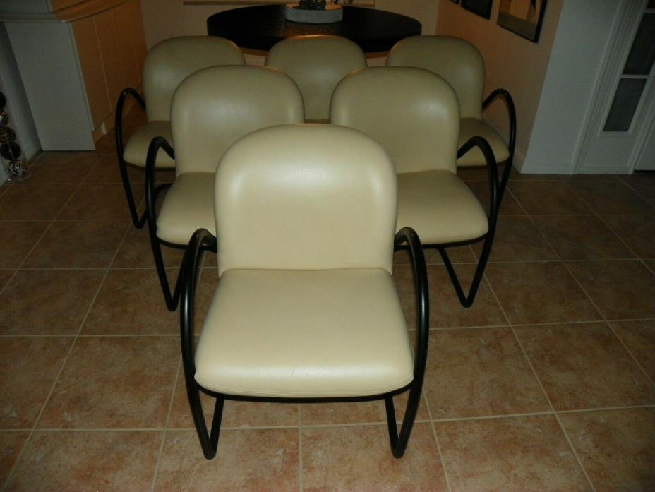 6 Dining Room  Leather Arm Chairs - BRUETON - PICK UP ONLY  - The Villages, Fl.