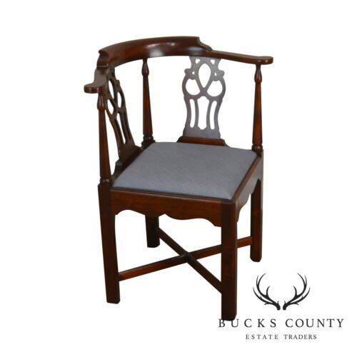 Chippendale Style Solid Mahogany Custom Quality Corner Chair
